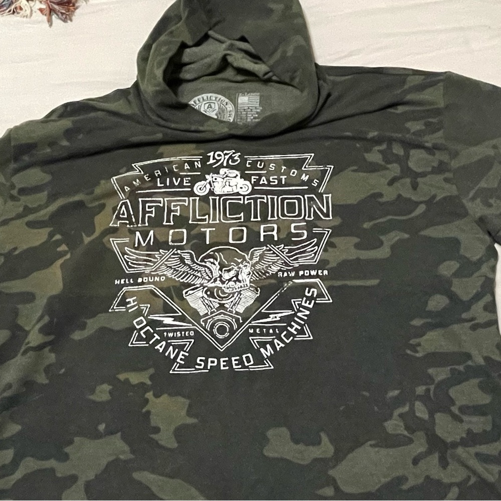 Affliction Camo Cropped Hoodie